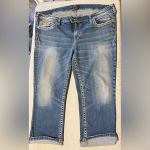 Silver brand Tuesday cuffed cropped Blue Denim Jeans size 20 women’s